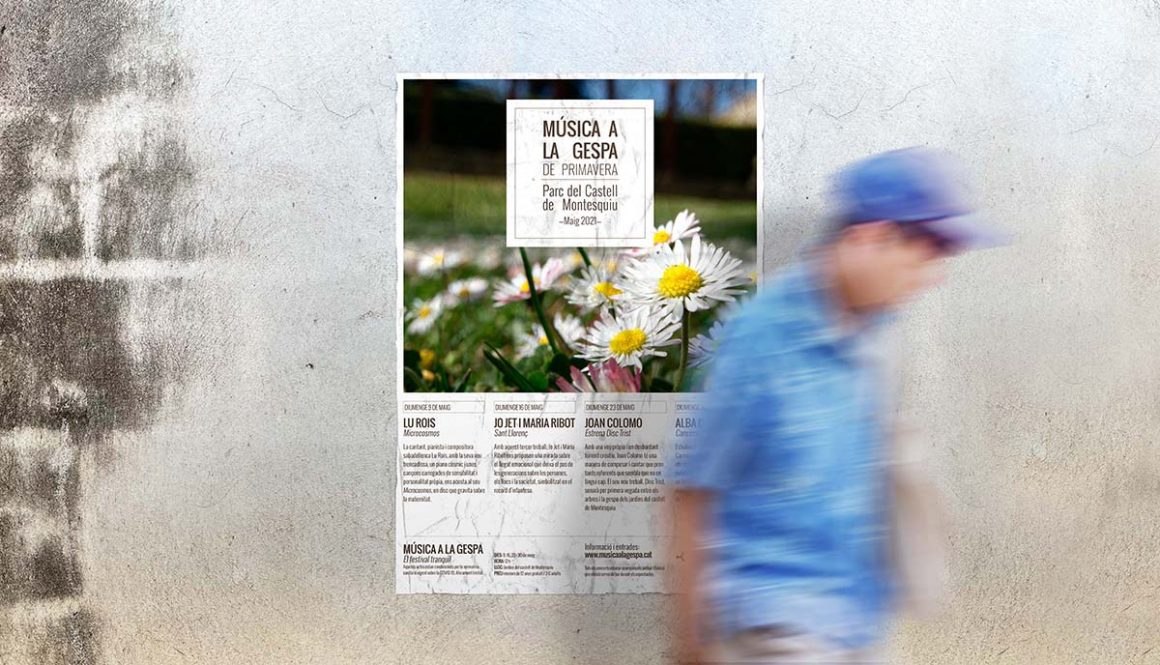 Poster mockup on old cement wall